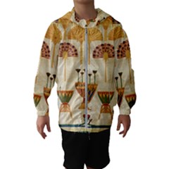 Egyptian Paper Papyrus Hieroglyphs Hooded Wind Breaker (kids) by Celenk