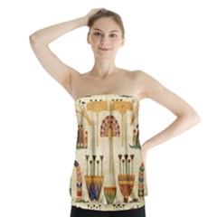 Egyptian Paper Papyrus Hieroglyphs Strapless Top by Celenk