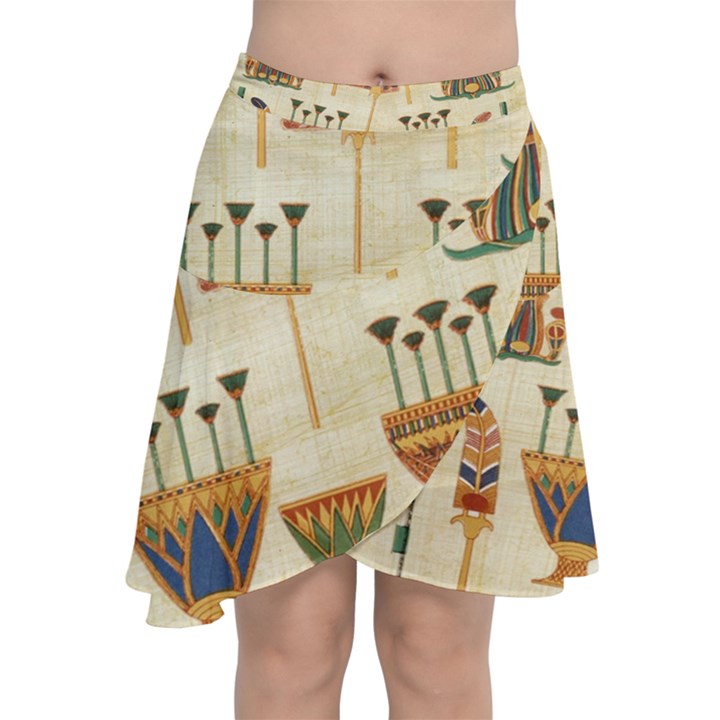 Egyptian Paper Papyrus Hieroglyphs Chiffon Wrap