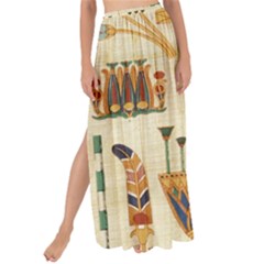 Egyptian Paper Papyrus Hieroglyphs Maxi Chiffon Tie-up Sarong by Celenk