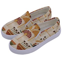 Egyptian Paper Papyrus Hieroglyphs Kids  Canvas Slip Ons