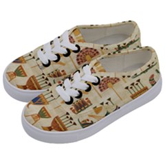 Egyptian Paper Papyrus Hieroglyphs Kids  Classic Low Top Sneakers