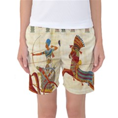 Egyptian Tutunkhamun Pharaoh Design Women s Basketball Shorts by Celenk