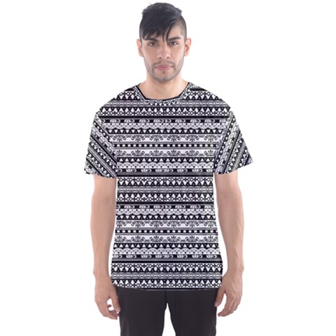 Zentangle Lines Pattern Men s Sports Mesh Tee by Celenk