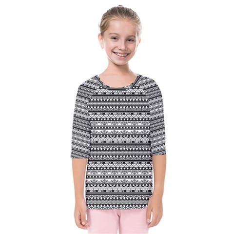 Zentangle Lines Pattern Kids  Quarter Sleeve Raglan Tee by Celenk