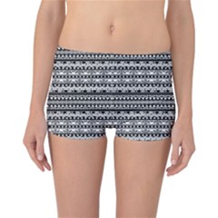 Zentangle Lines Pattern Reversible Boyleg Bikini Bottoms by Celenk