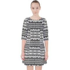 Zentangle Lines Pattern Pocket Dress