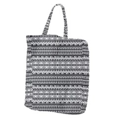 Zentangle Lines Pattern Giant Grocery Zipper Tote