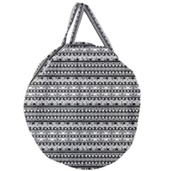 Zentangle Lines Pattern Giant Round Zipper Tote