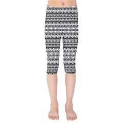 Zentangle Lines Pattern Kids  Capri Leggings  by Celenk