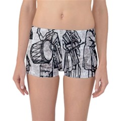 Man Ethic African People Collage Reversible Boyleg Bikini Bottoms by Celenk