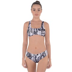 Man Ethic African People Collage Criss Cross Bikini Set by Celenk