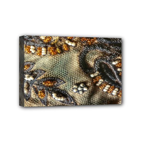 Texture Textile Beads Beading Mini Canvas 6  X 4  by Celenk