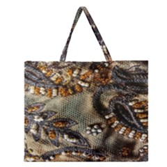 Texture Textile Beads Beading Zipper Large Tote Bag by Celenk