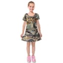 Texture Textile Beads Beading Kids  Short Sleeve Velvet Dress View1