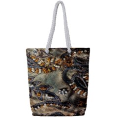 Texture Textile Beads Beading Full Print Rope Handle Bag (small) by Celenk