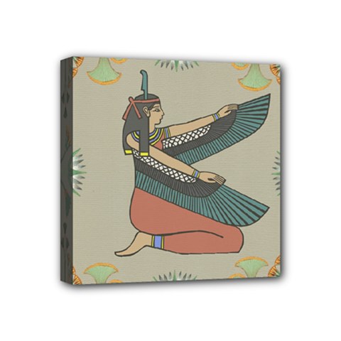 Egyptian Woman Wings Design Mini Canvas 4  X 4  by Celenk