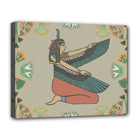 Egyptian Woman Wings Design Canvas 14  X 11  by Celenk