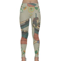 Egyptian Woman Wings Design Classic Yoga Leggings by Celenk