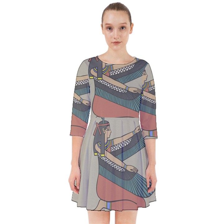 Egyptian Woman Wings Design Smock Dress