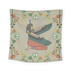 Egyptian Woman Wings Design Square Tapestry (small) by Celenk