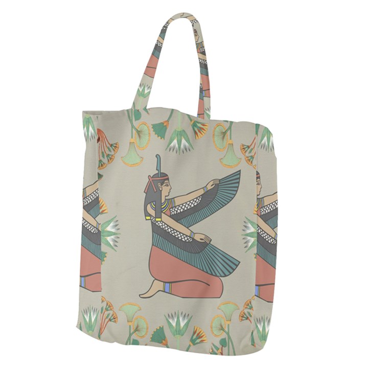 Egyptian Woman Wings Design Giant Grocery Zipper Tote