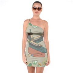 Egyptian Woman Wings Design One Soulder Bodycon Dress