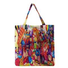 Guatemala Art Painting Naive Grocery Tote Bag by Celenk