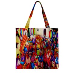 Guatemala Art Painting Naive Zipper Grocery Tote Bag by Celenk