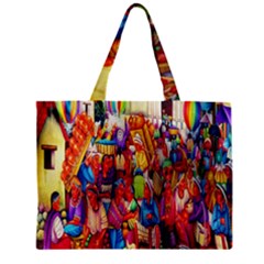 Guatemala Art Painting Naive Zipper Mini Tote Bag by Celenk