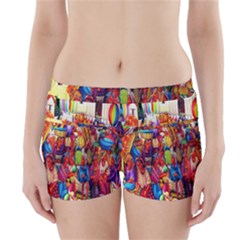 Guatemala Art Painting Naive Boyleg Bikini Wrap Bottoms by Celenk