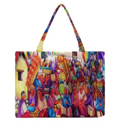 Guatemala Art Painting Naive Zipper Medium Tote Bag by Celenk