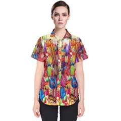 Guatemala Art Painting Naive Women s Short Sleeve Shirt