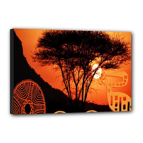 Africa Safari Summer Sun Nature Canvas 18  X 12  by Celenk