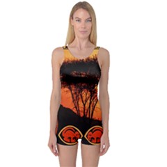 Africa Safari Summer Sun Nature One Piece Boyleg Swimsuit by Celenk