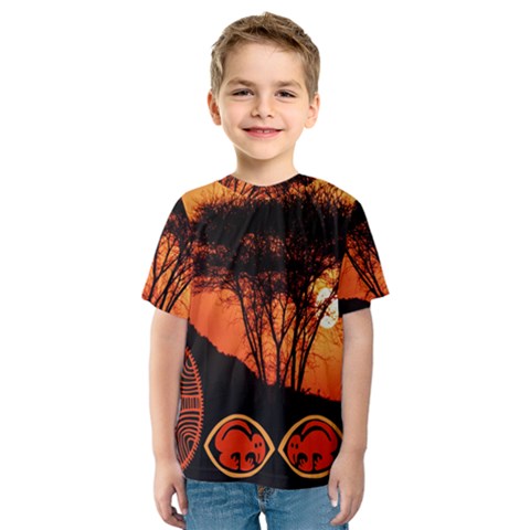 Africa Safari Summer Sun Nature Kids  Sport Mesh Tee by Celenk