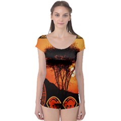 Africa Safari Summer Sun Nature Boyleg Leotard  by Celenk