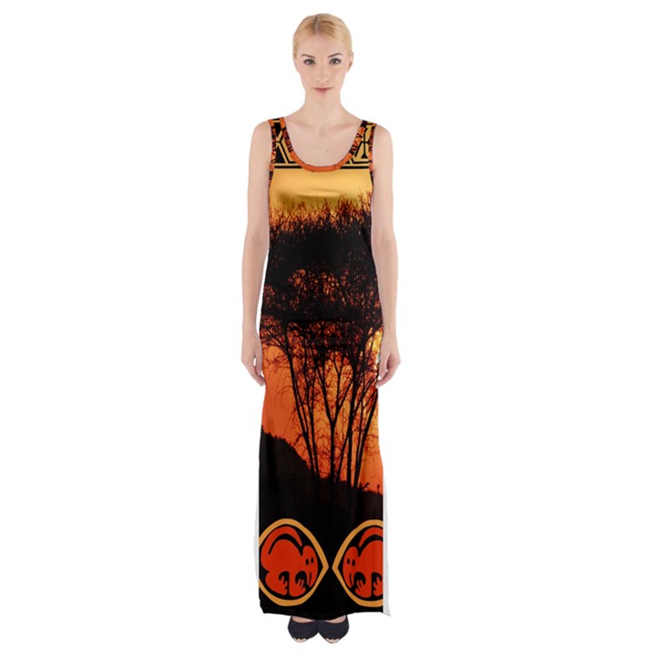 Africa Safari Summer Sun Nature Maxi Thigh Split Dress