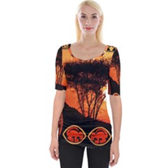 Africa Safari Summer Sun Nature Wide Neckline Tee