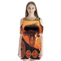 Africa Safari Summer Sun Nature Shoulder Cutout Velvet One Piece View1