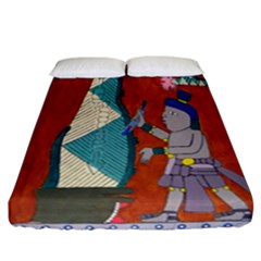 Mexico Puebla Mural Ethnic Aztec Fitted Sheet (california King Size) by Celenk