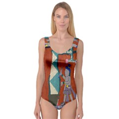 Mexico Puebla Mural Ethnic Aztec Princess Tank Leotard  by Celenk