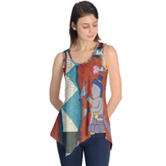 Mexico Puebla Mural Ethnic Aztec Sleeveless Tunic by Celenk