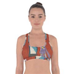 Mexico Puebla Mural Ethnic Aztec Cross Back Sports Bra by Celenk