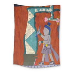 Mexico Puebla Mural Ethnic Aztec Medium Tapestry by Celenk