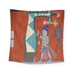 Mexico Puebla Mural Ethnic Aztec Square Tapestry (small) by Celenk