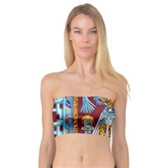 Mexico Puebla Mural Ethnic Aztec Bandeau Top by Celenk