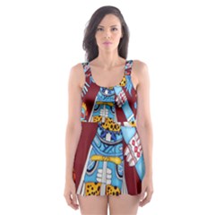 Mexico Puebla Mural Ethnic Aztec Skater Dress Swimsuit by Celenk