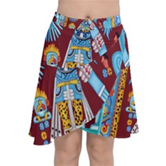 Mexico Puebla Mural Ethnic Aztec Chiffon Wrap