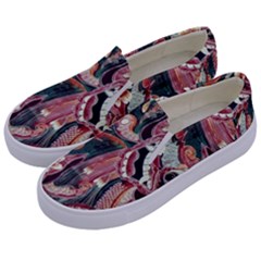 Indonesia Bali Batik Fabric Kids  Canvas Slip Ons